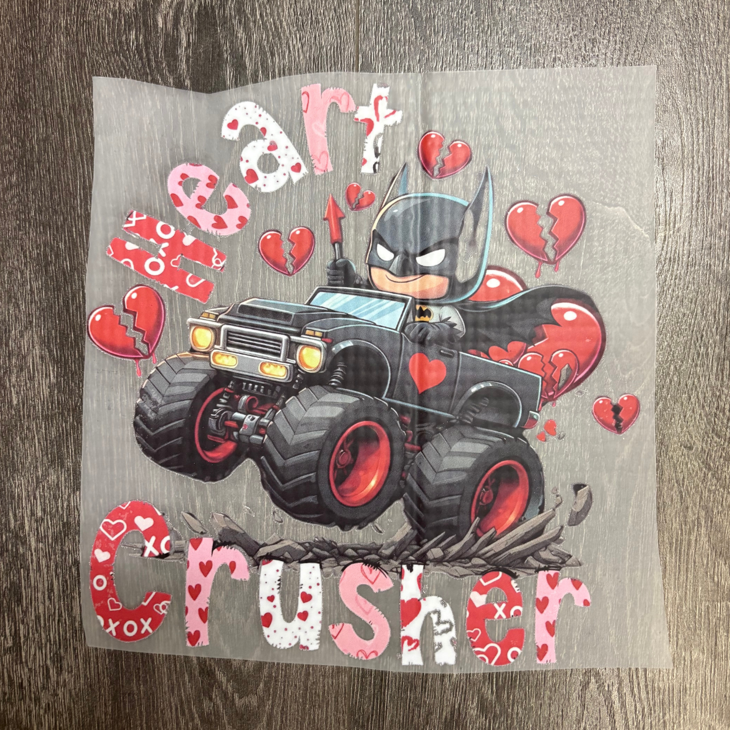Batman Heart Crusher Valentine's Day kid DTF Transfer