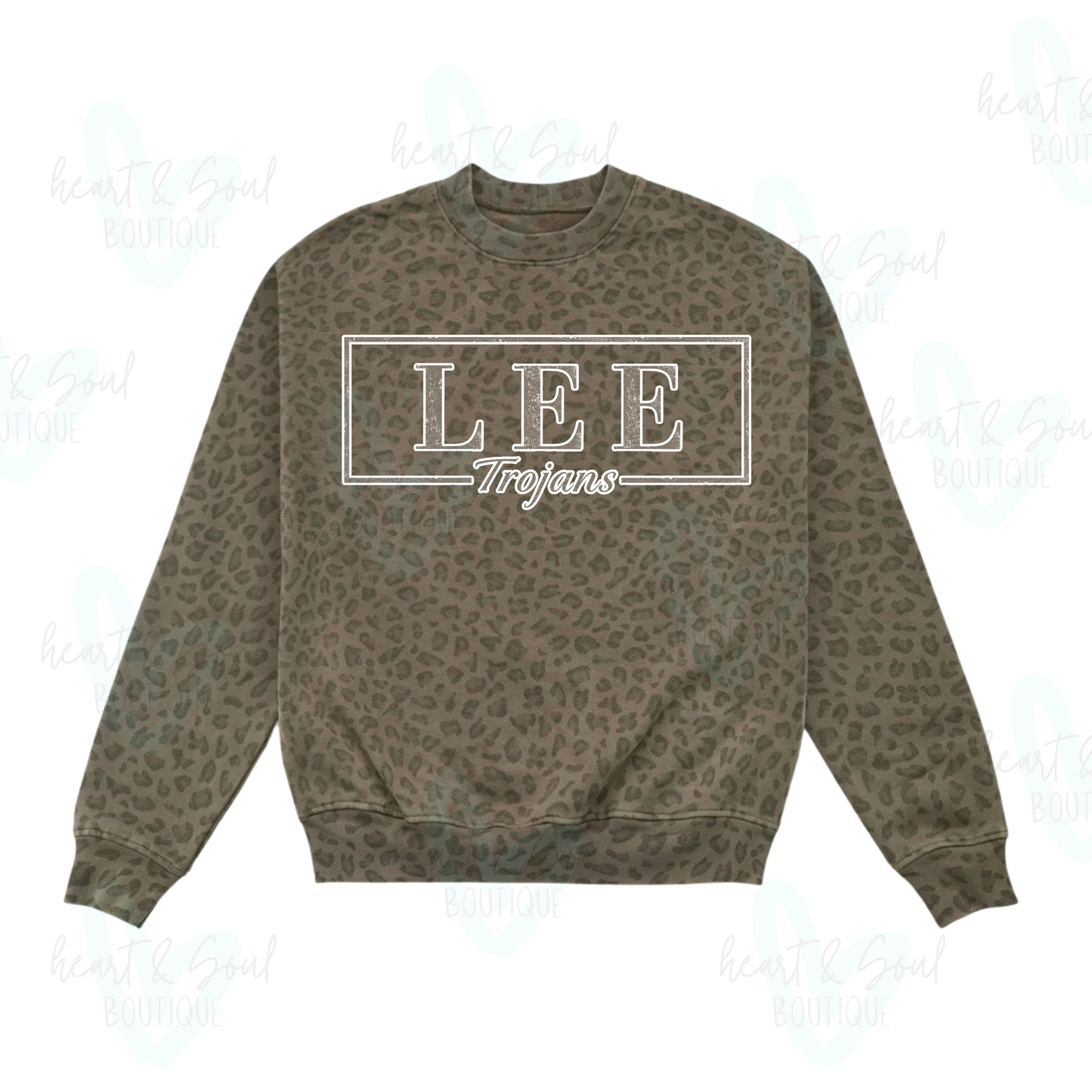 Lee Trojans Leopard Print School Spirit Sweatshirt