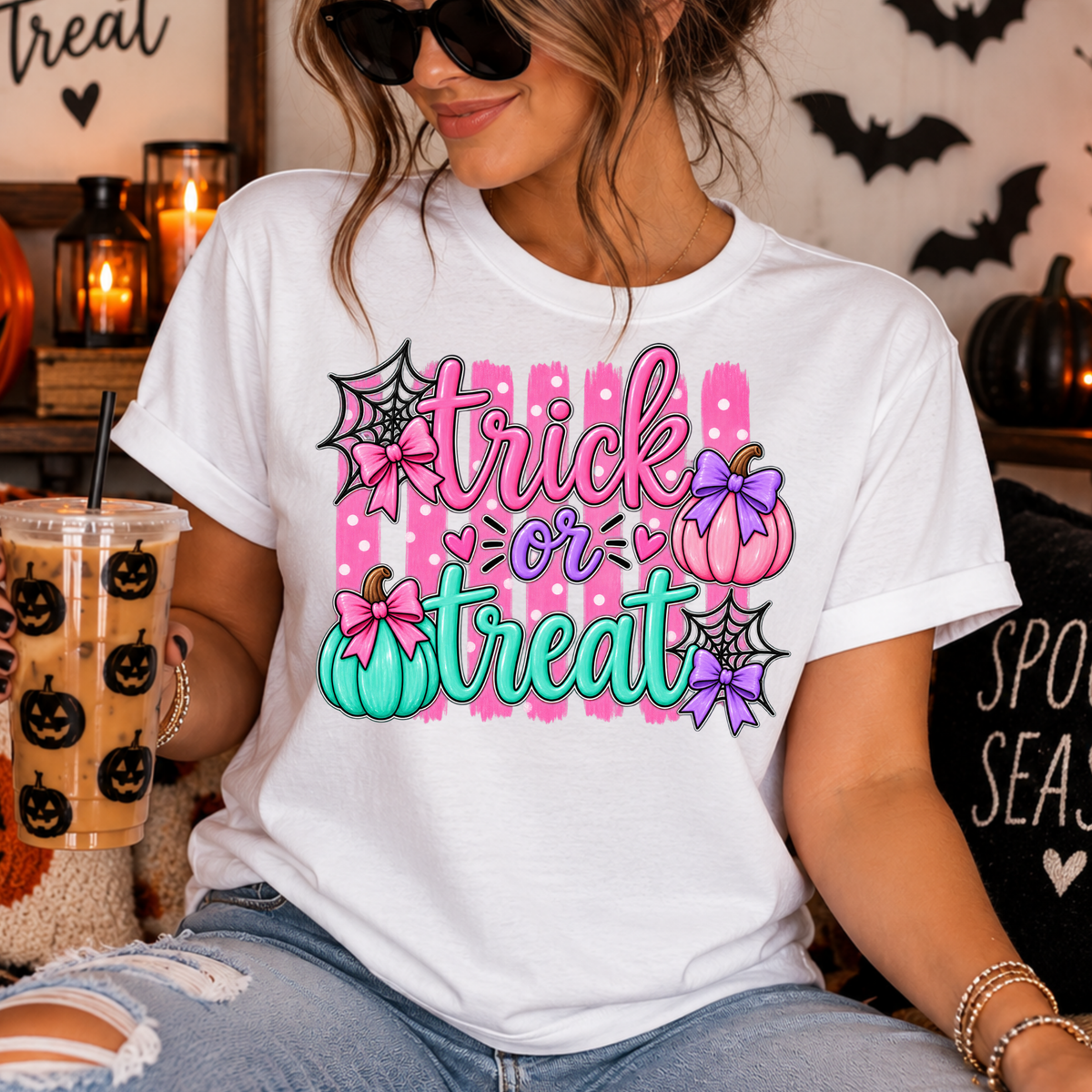 Trick or Treat pink and blue - digital download