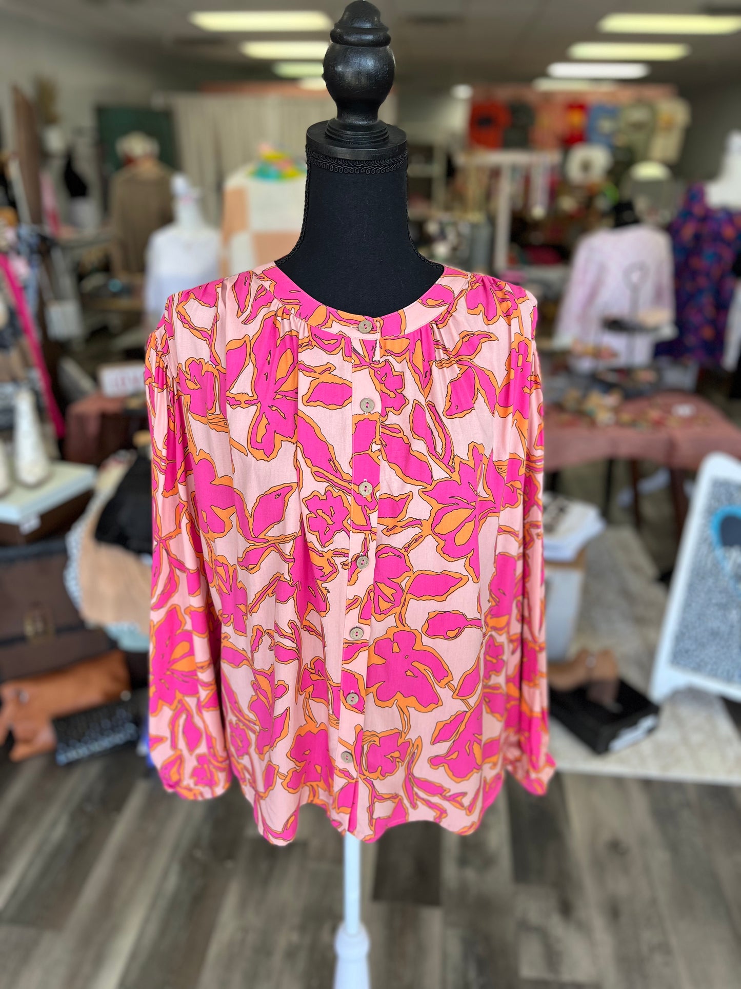 Pink Palm Blouse