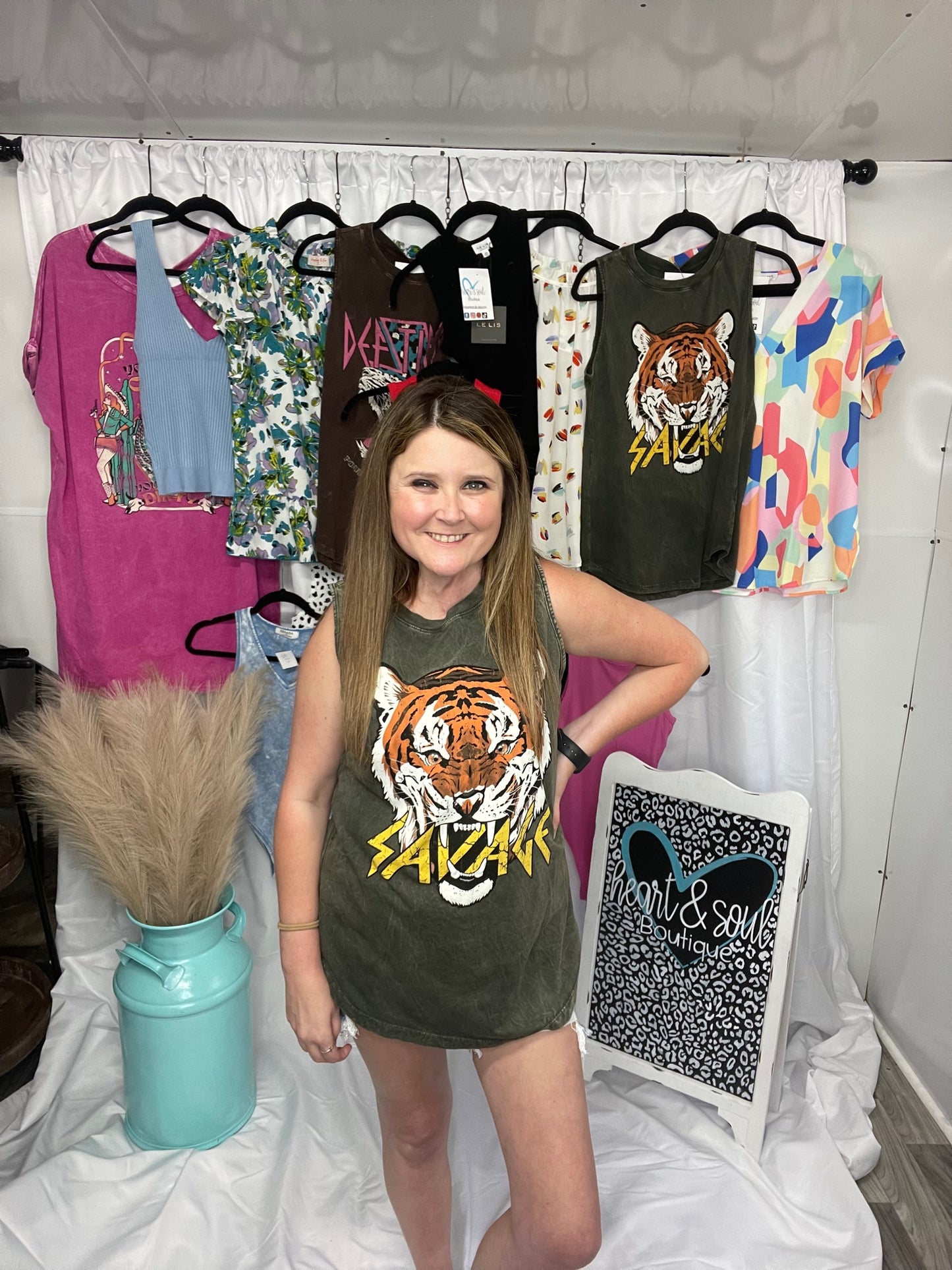 Savage Tiger Graphic Tank- Mineral Olive