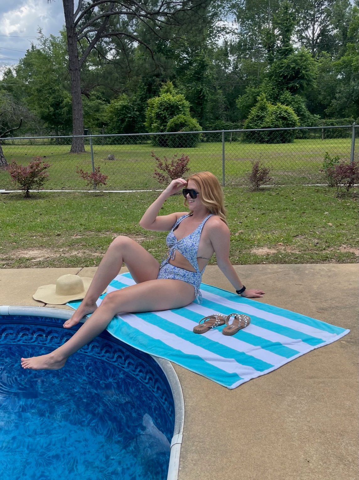 Floral Key Hole Swimsuit