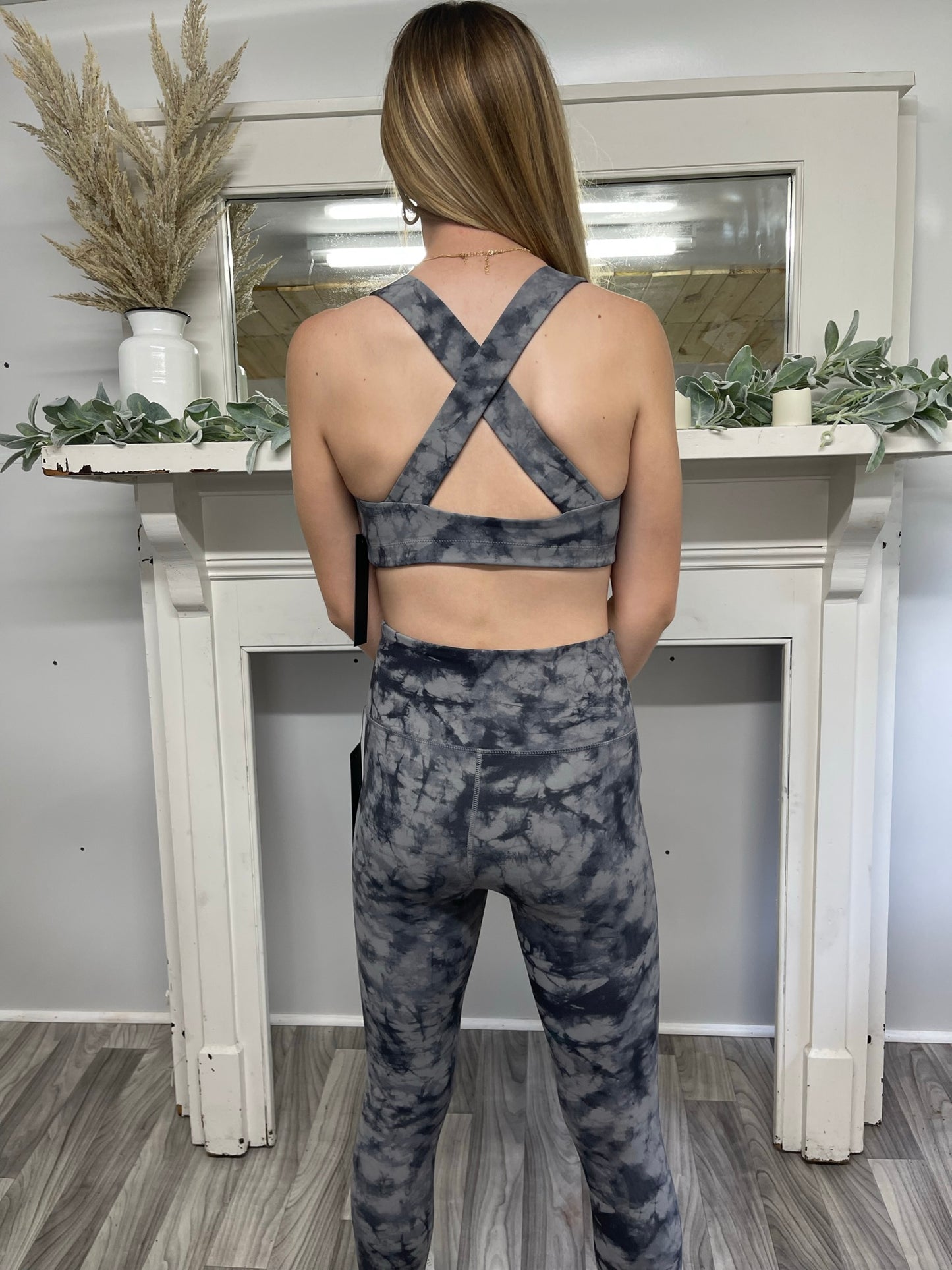 Black Tie-Dye High-Waist Leggings MONO B