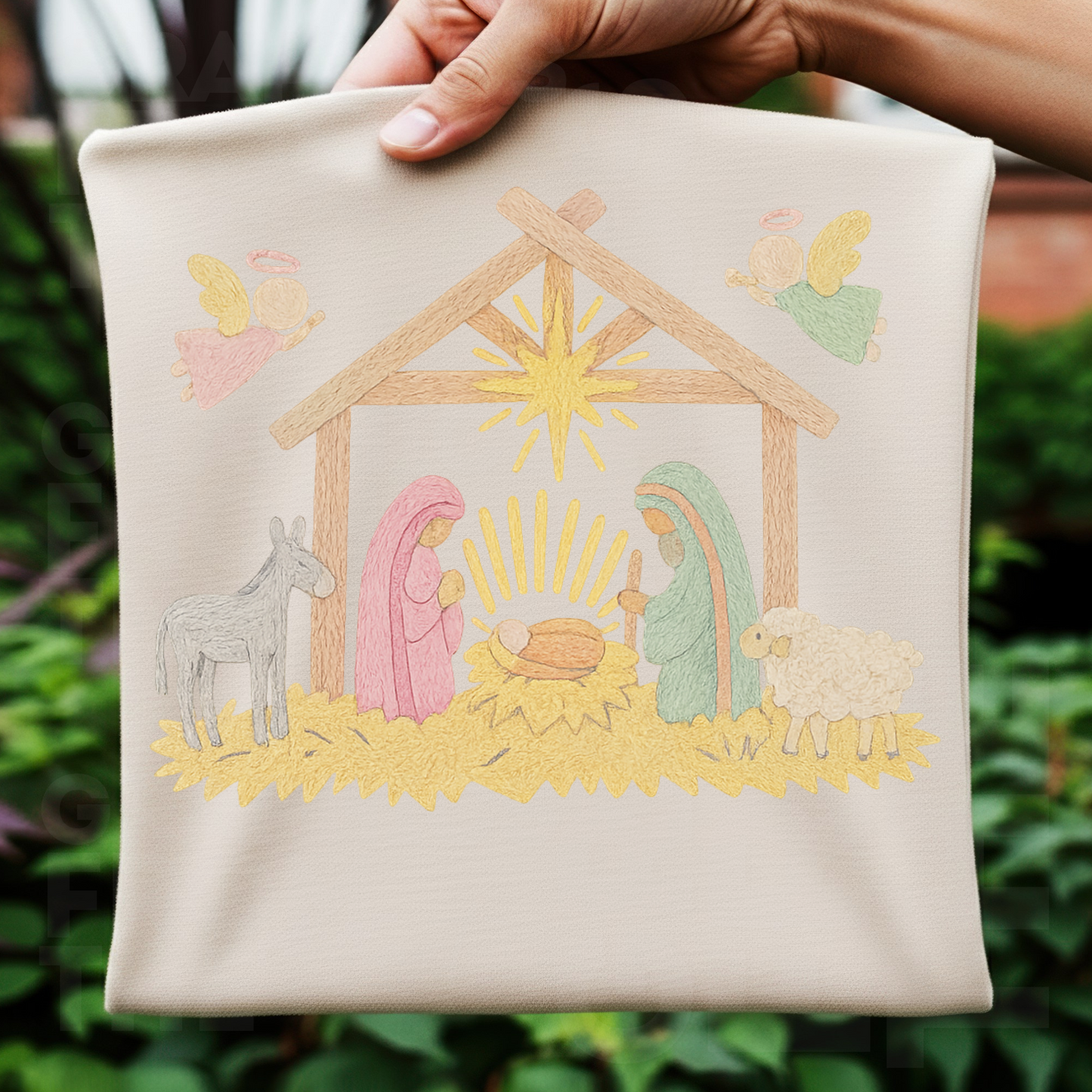 Nativity Scene- Faux Yarn Digital Download