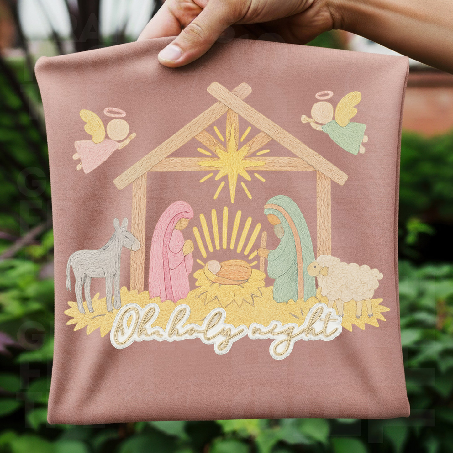 Oh Holy Night White- Faux Yarn Digital Download