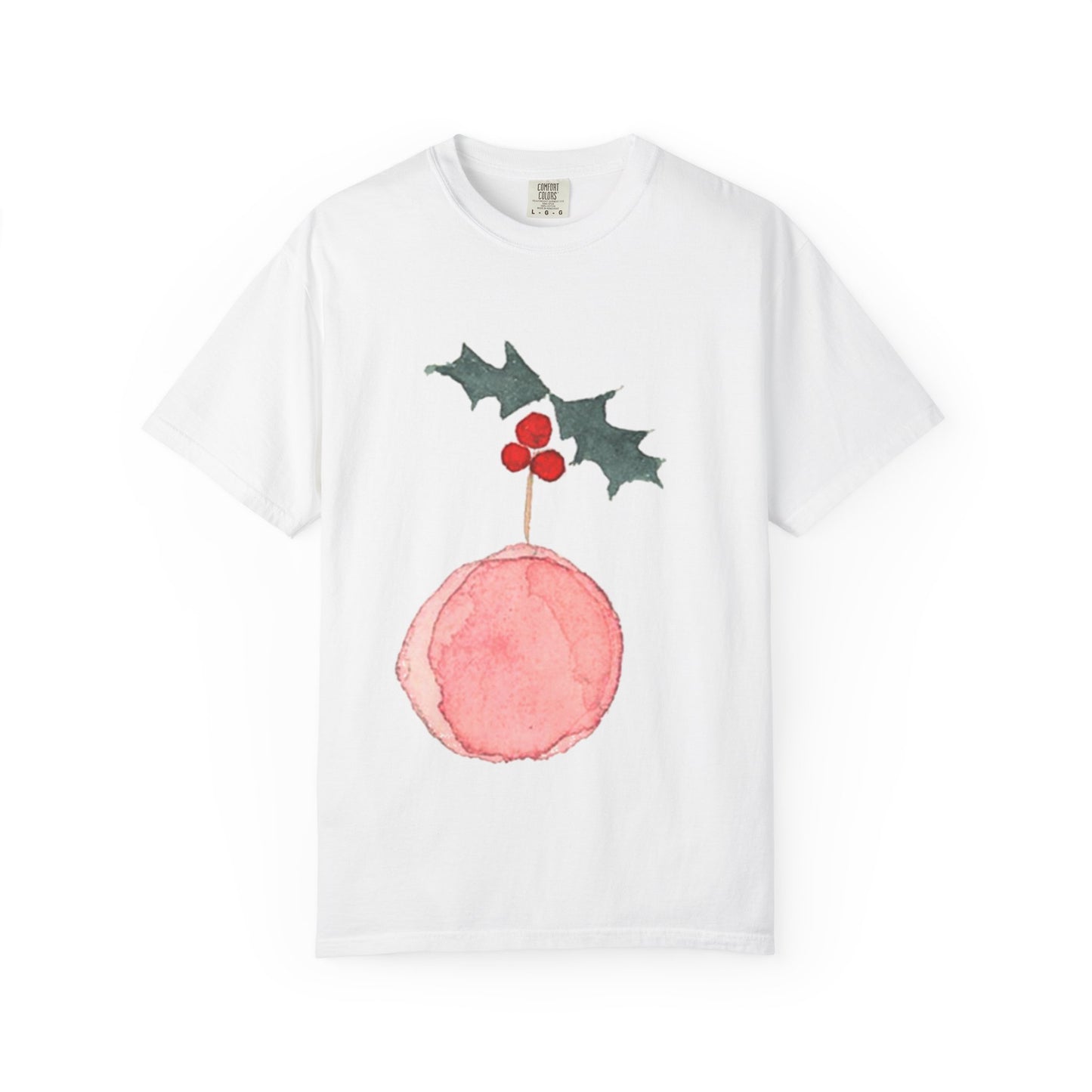 Christmas Holly Ornament T-Shirt – Watercolor Holiday Graphic Tee