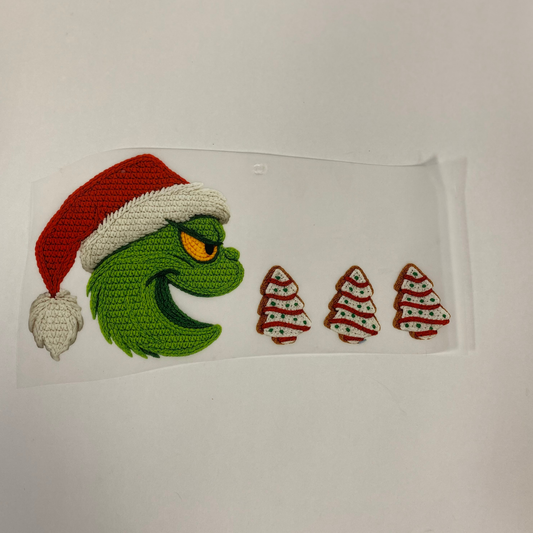 Grinch Eating Little Debbie Cakes Christmas DTF Transfer