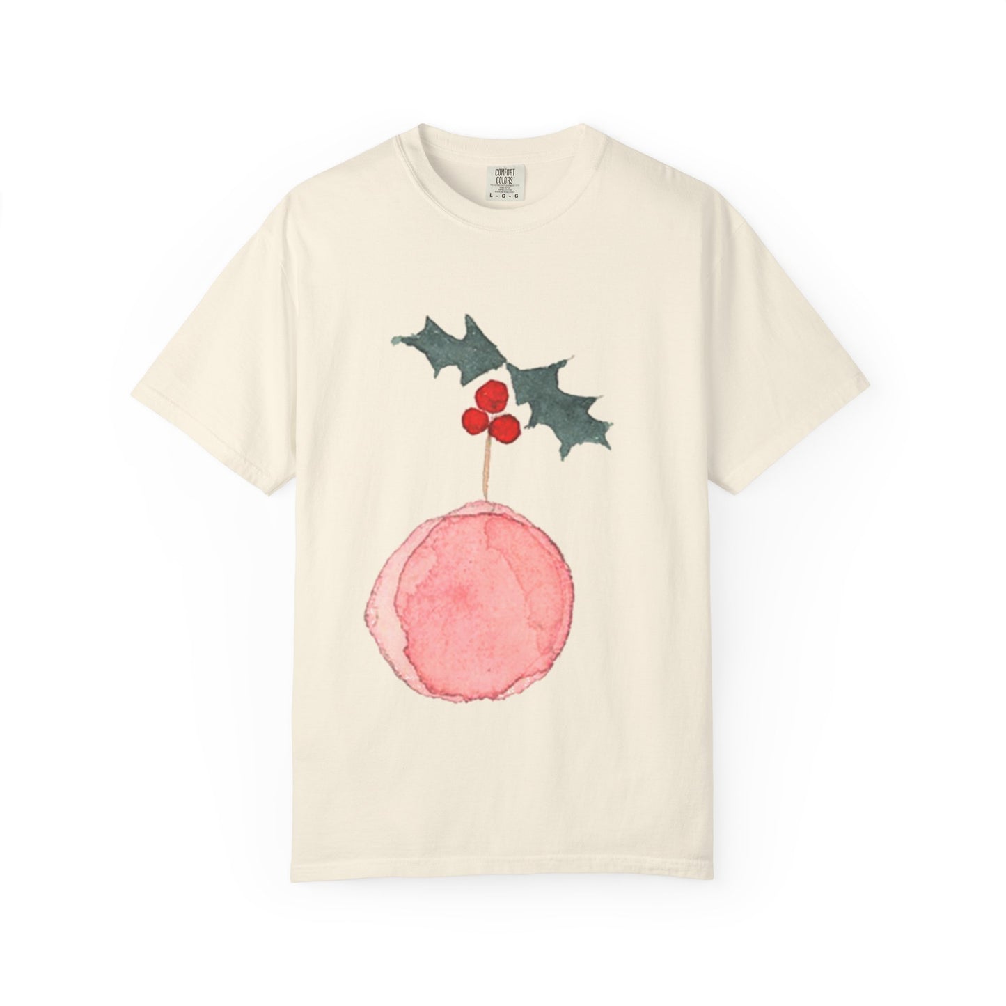 Christmas Holly Ornament T-Shirt – Watercolor Holiday Graphic Tee