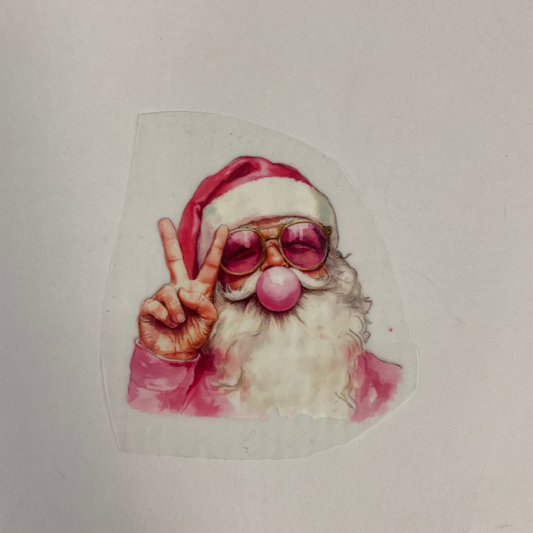 Peace Sign Santa Christmas Dtf Pocket Transfer