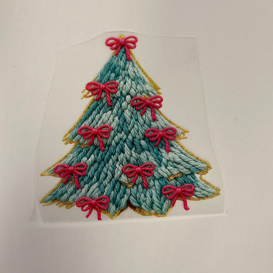 Christmas Tree with Bows Christmas Dtf Pocket Transfer