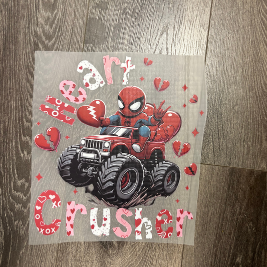 Heart Crusher Spiderman Valentine's Day Kid DTF Transfer