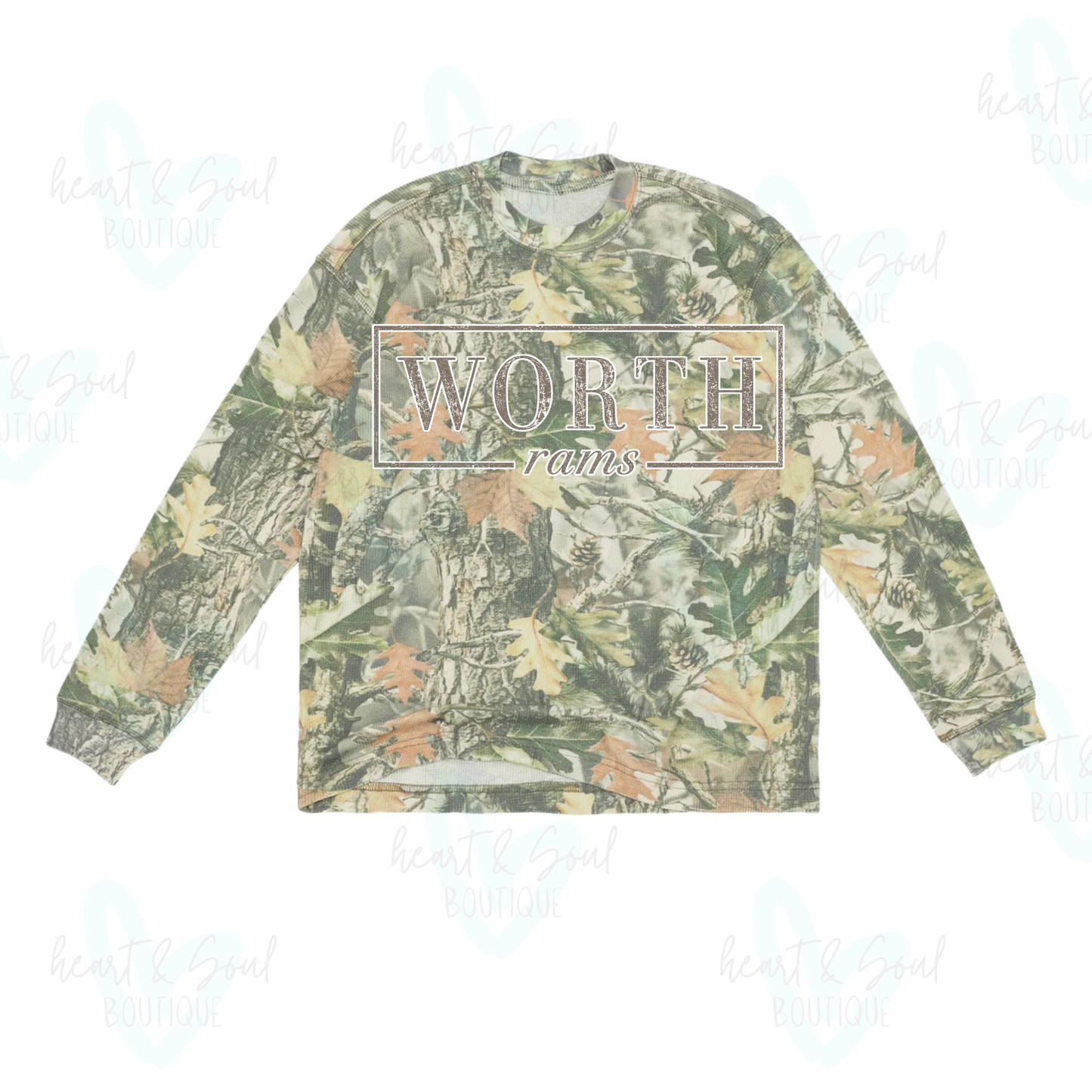 Worth Rams Camo Print School Spirit Sweatshirt