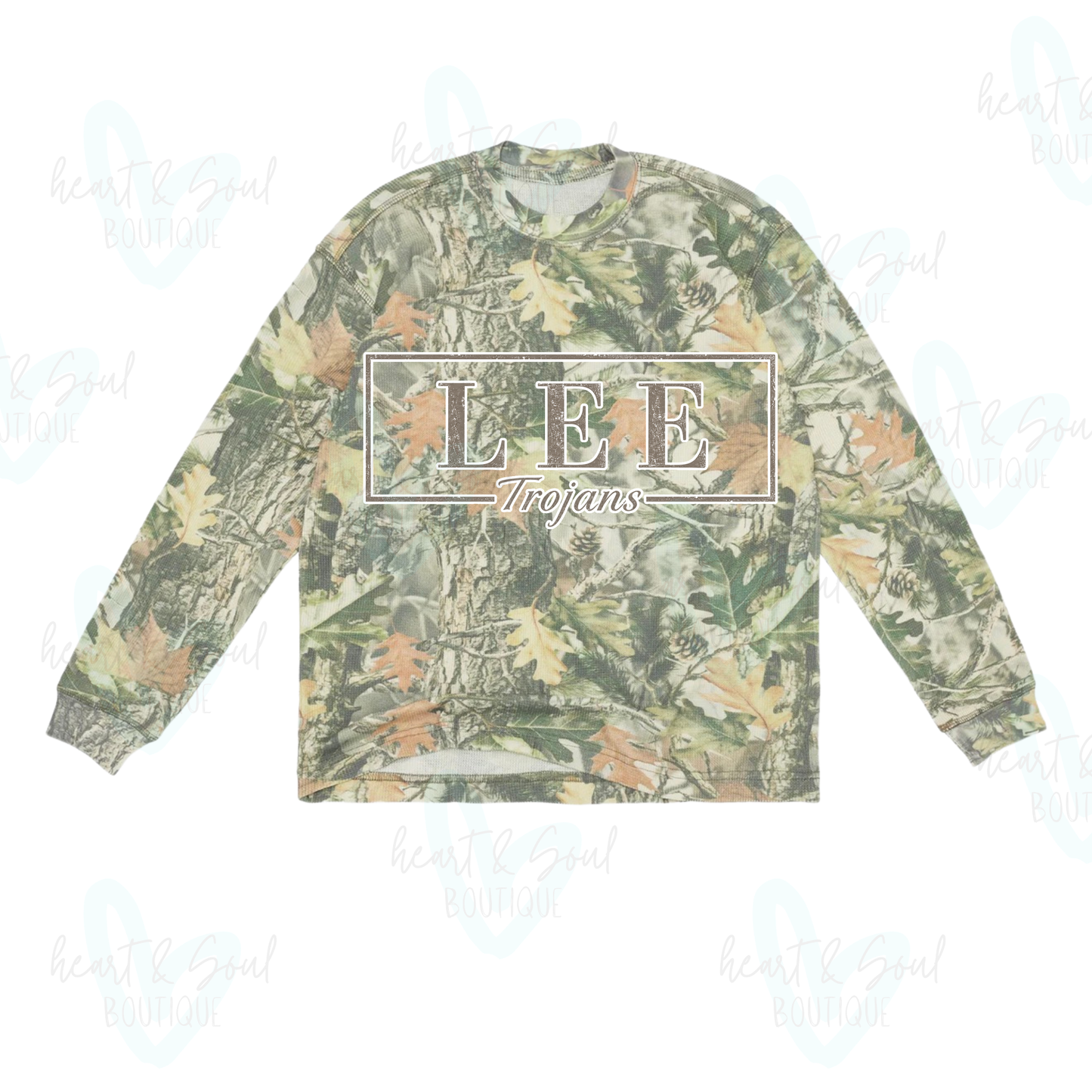 Lee Trojans Camo Print School Spirit Sweatshirt