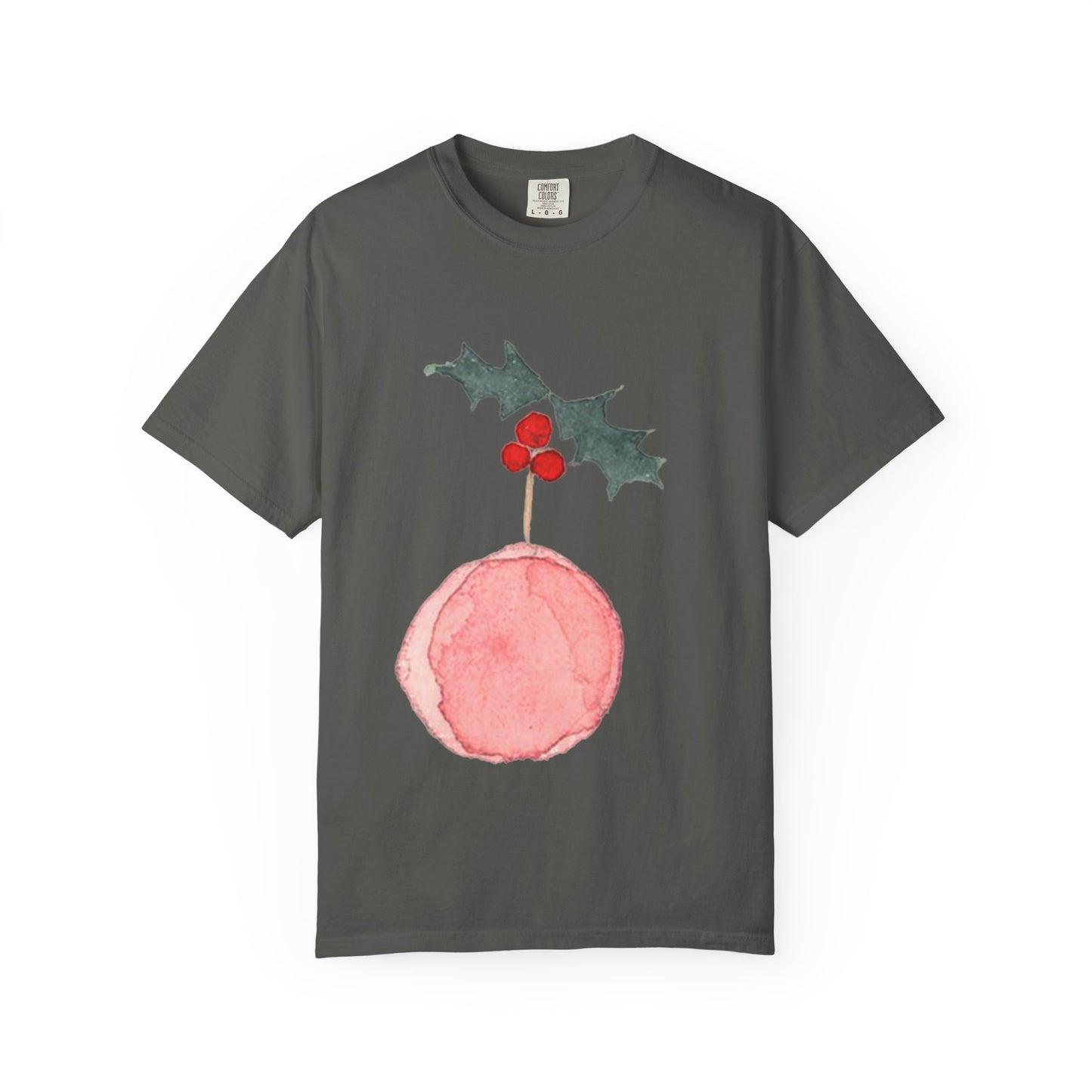 Christmas Holly Ornament T-Shirt – Watercolor Holiday Graphic Tee