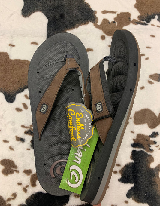 Mens Charcoal Flipflops