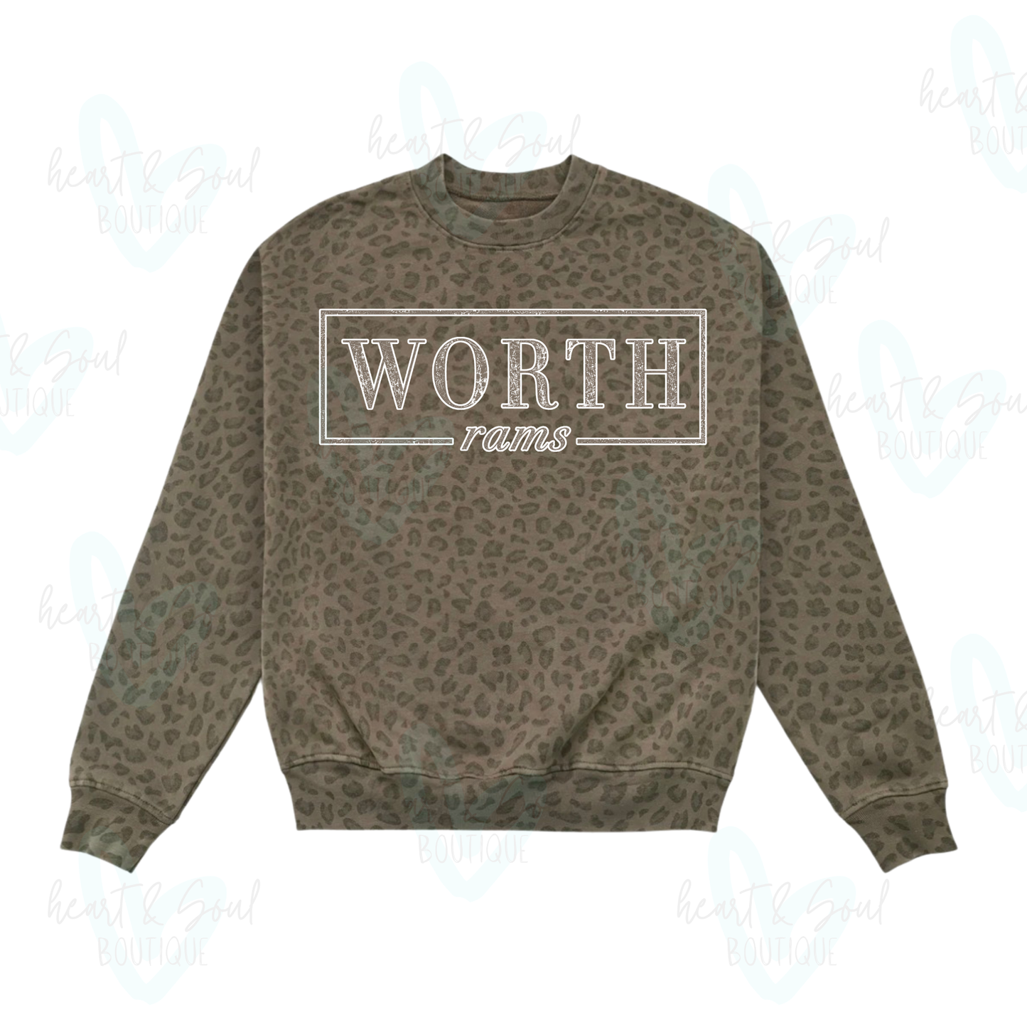 Worth Rams Leopard Print School Spirit Sweatshirt
