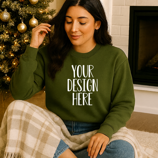 Green Relaxed Sweatshirt Mockup - Digital Download