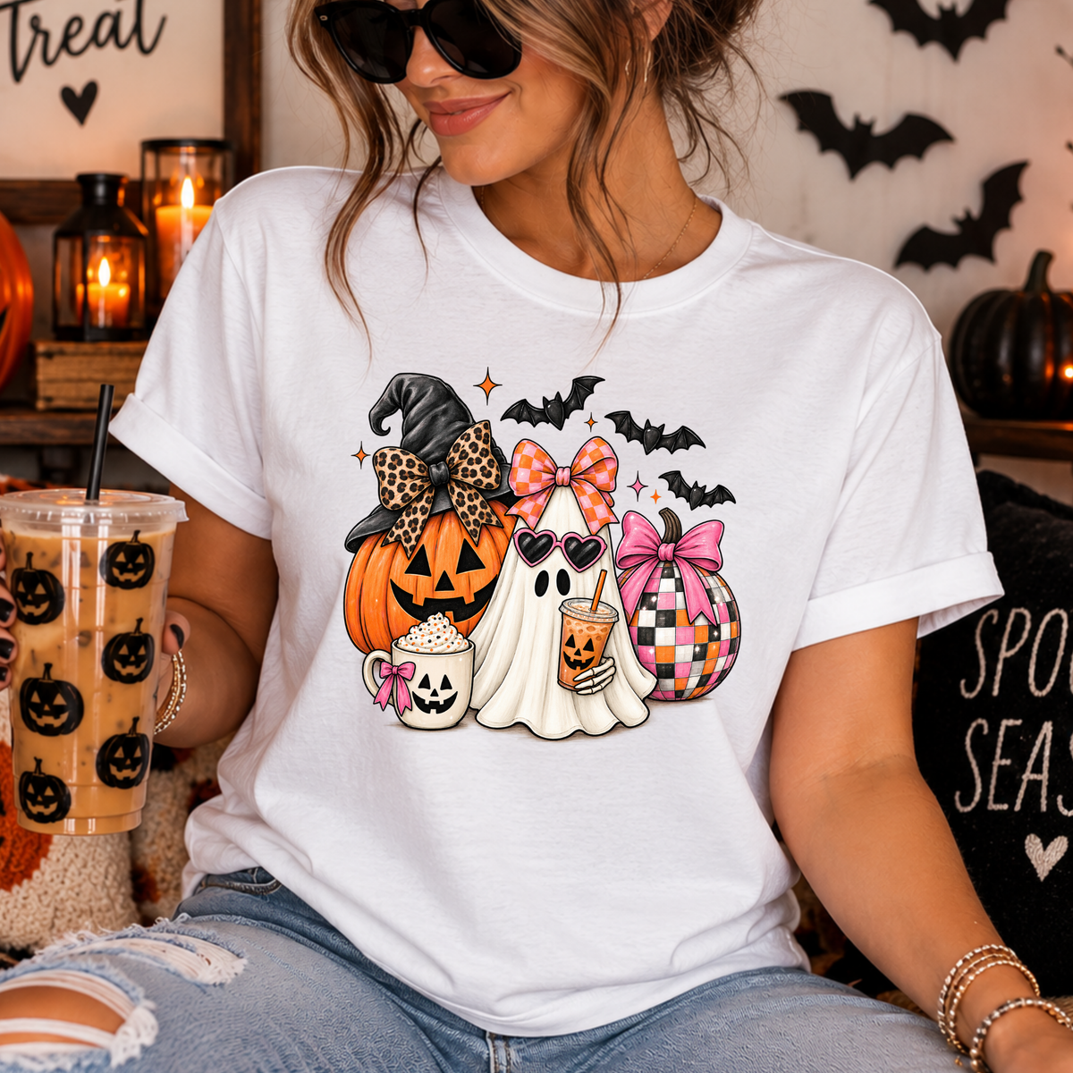 Ghost and Pumpkins - digital download