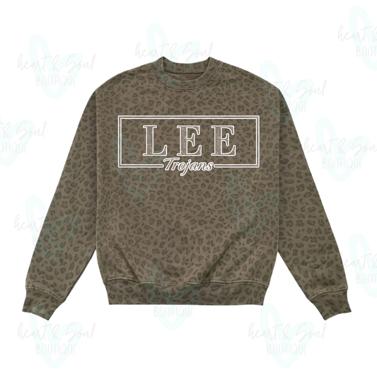 Lee Trojans Leopard Print School Spirit Sweatshirt