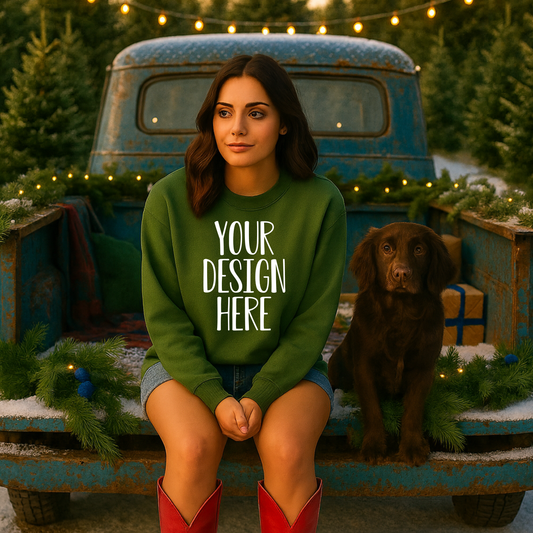 Green Relaxed sweatshirt mockup- Digital Download
