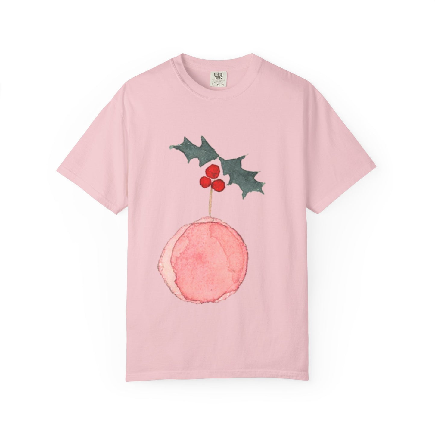 Christmas Holly Ornament T-Shirt – Watercolor Holiday Graphic Tee