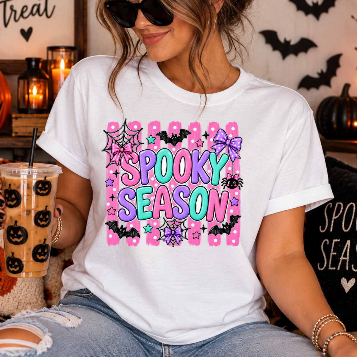 Spooky Season pink, purple, blue - digital download