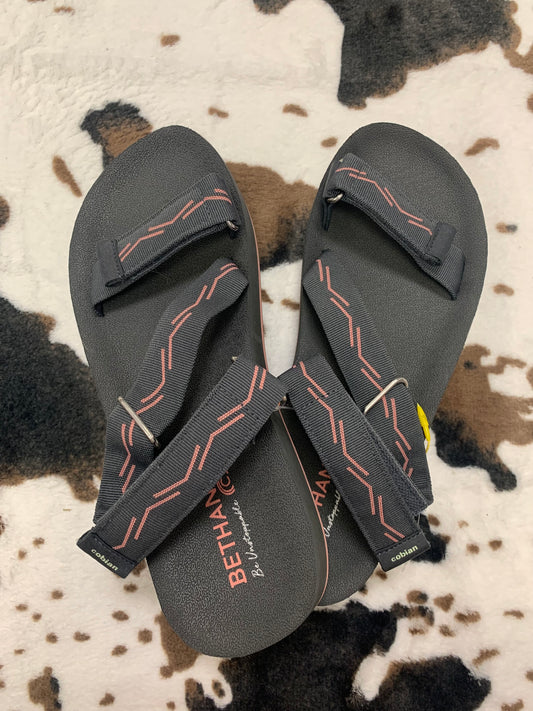 Womens Waimed Black Strappy Sandals