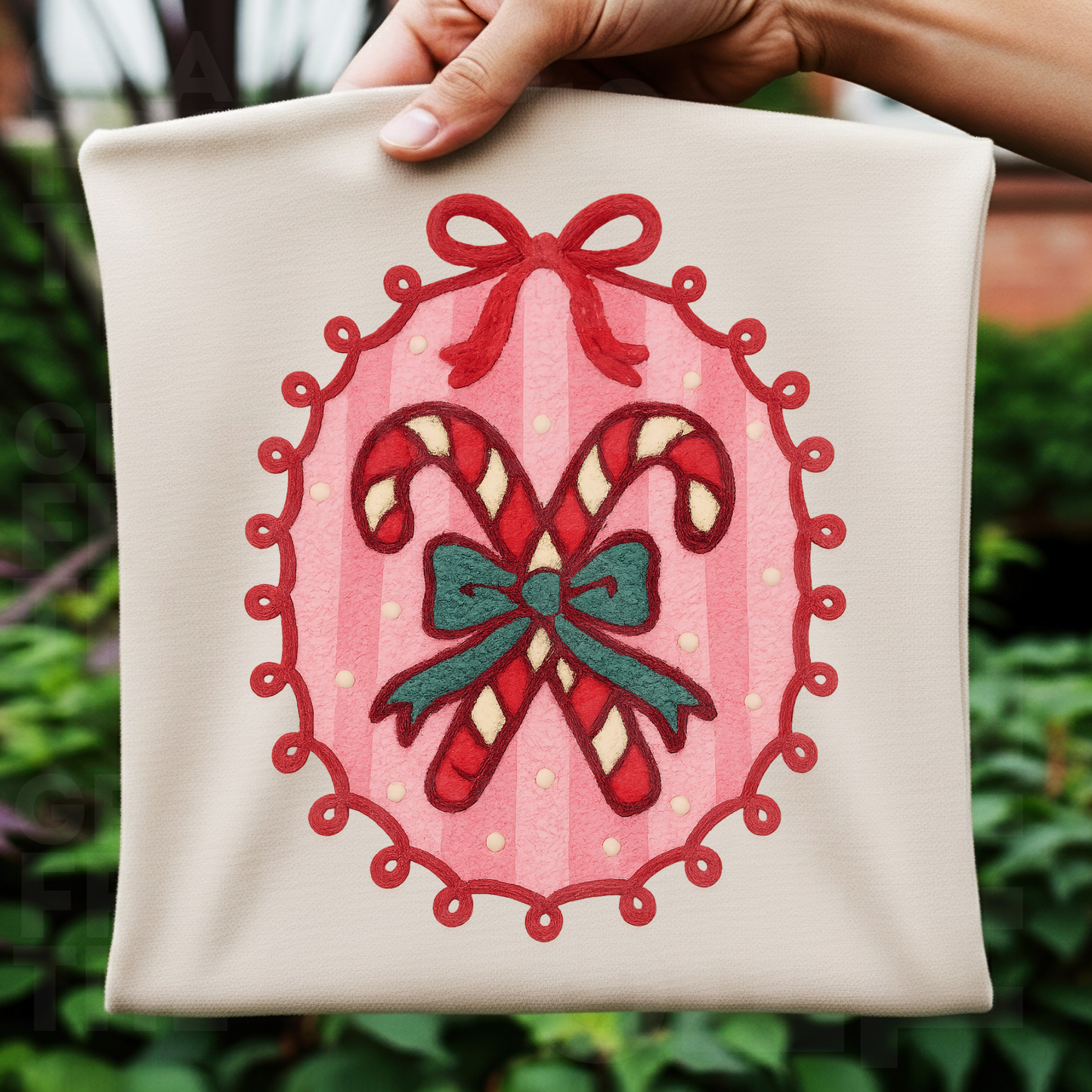 Candy Cane- Faux Yarn Digital Download