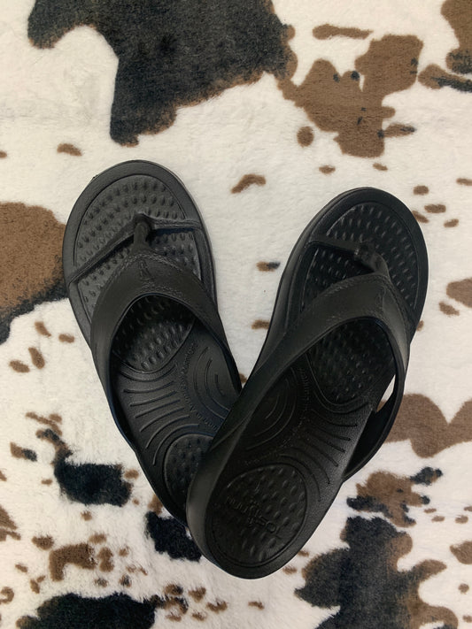 Womens NUU Sol Black Flipflops
