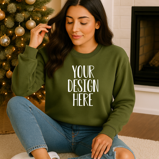 Comfy Green Sweatshirt Mockup - Digital Download