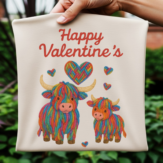 Happy Valentines Day Baby Calf - Faux Yarn Digital Download