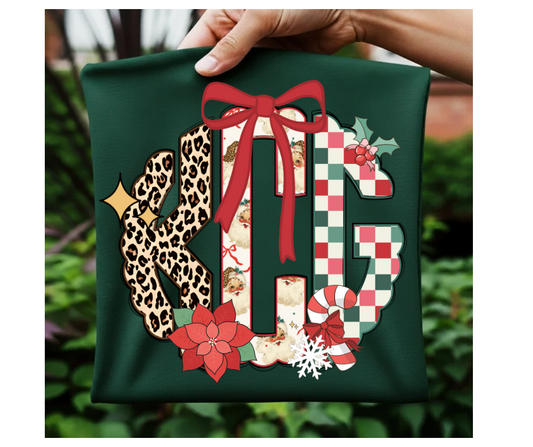 Christmas Monogram Tee