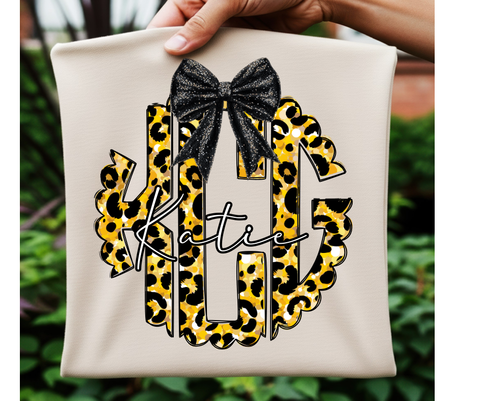 Black and Gold Monogram Tee