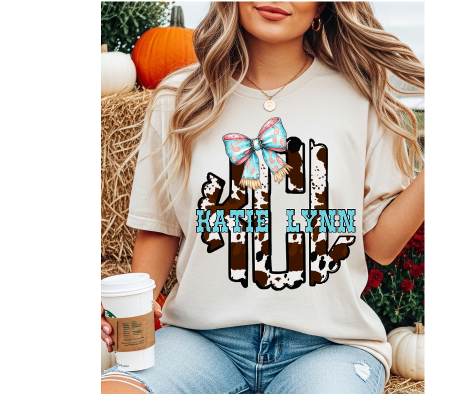 Cow print Monogram Tee
