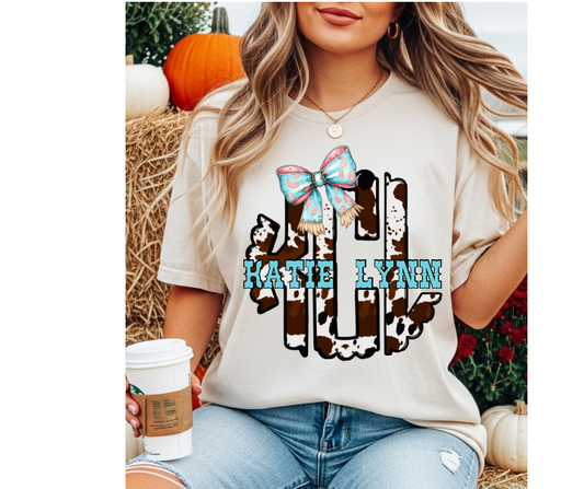 Cow print Monogram Tee