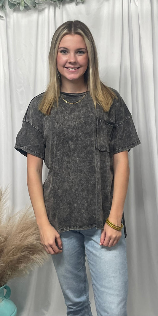 Acid Wash Black Top