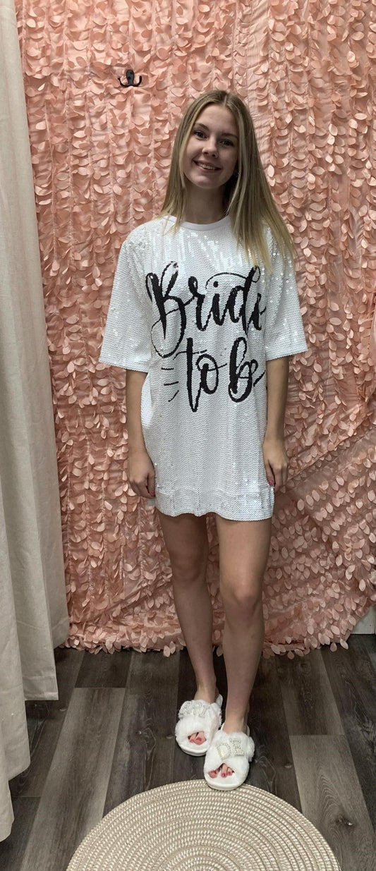 Bride to Be Sequin Dress-One Size