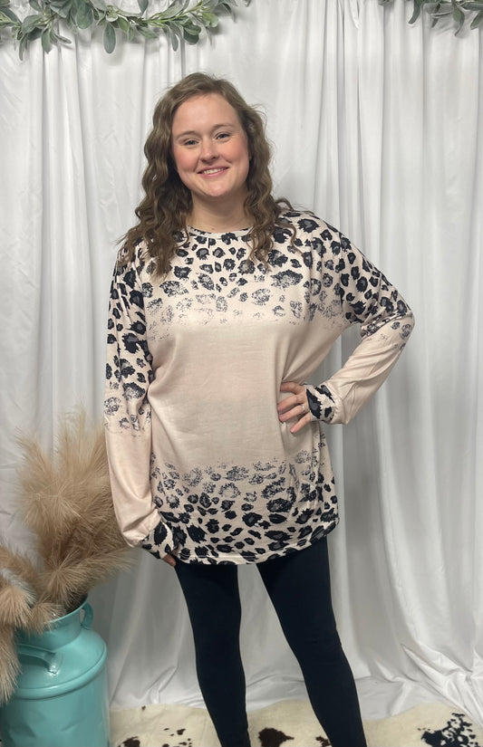 Ombre cheetah tunic