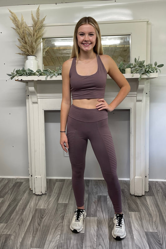 Dark Mauve Leggings Rae Mode