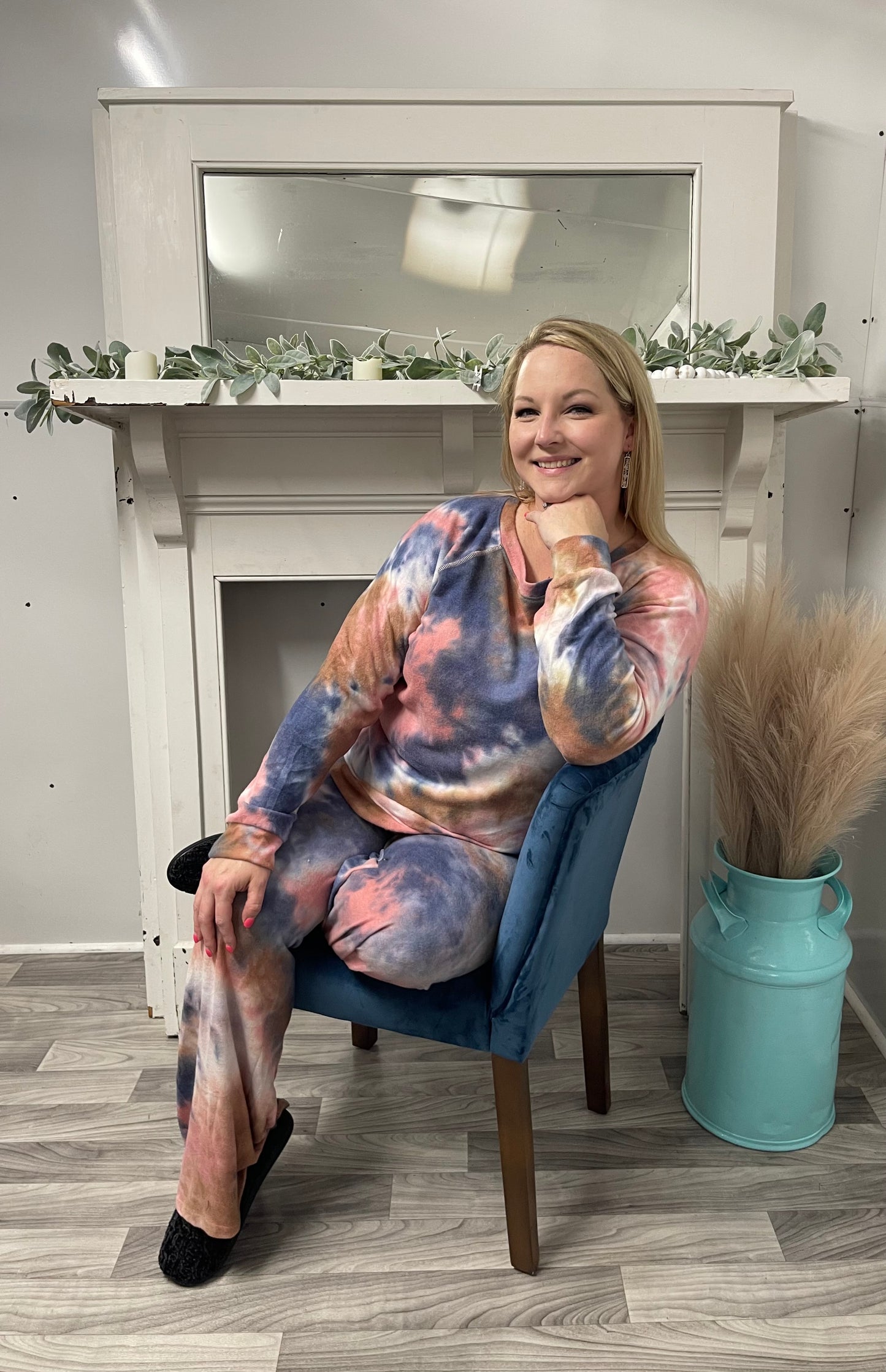 Girls Night Tie Dye Lounge Set-Curvy